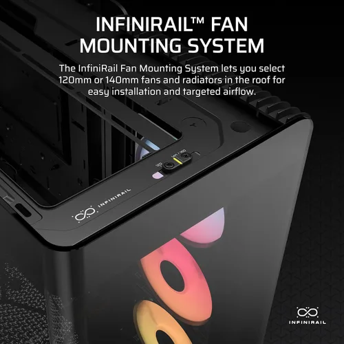 Miniatura 6 de Corsair Frame 4500X RS-R ARGB - Chasis para PC semitorre con vidrio panorámico – Sistema de montaje InfiniRail, compatible con radiadores duales