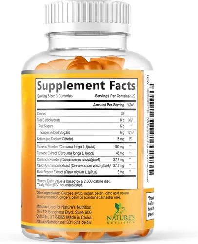 Miniatura 9 de Gomitas de suplemento de curcumina de cúrcuma, 95% de curcuminoides con jengibre de cúrcuma, pimienta negra para una mejor absorción, apoyo