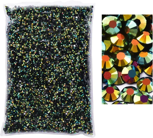 Miniatura 46 de 50000 piezas de diamantes de imitación con parte posterior plana, resina sin termoadhesión, gran cantidad al por mayor para manualidades, bricolaje