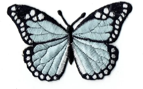 Miniatura 5 de Mariposa monarca, bordado, parche para planchar (verde)