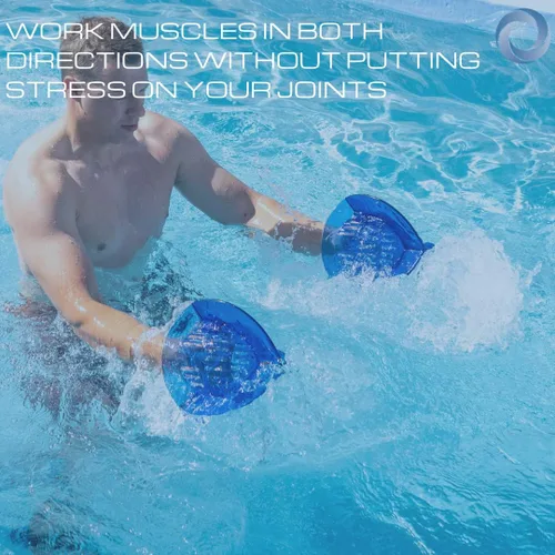 Miniatura 4 de Total Body Pool Weights for Water Exercise Bundle, Polycarbonate Upper Body Bells & Padded Lower Body Fins, Aqua Therapy, Pool Exercise, Water