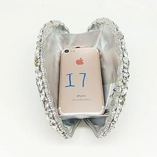 Miniatura 4 de Bolsos de noche de flores y embragues para mujer bolsos formales de fiesta con diamantes de imitación bolso de mano de cristal para boda