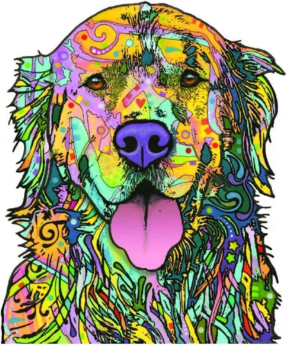 Calcomanías de vinilo para auto con el texto "Enjoy It Dean Russo", Golden Retriever, Dorado