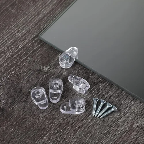 Miniatura 8 de YARNOW Kit de 20 clips de retención de vidrio, clips de retención de puerta de vidrio, paneles de soporte de espejo de clip de plástico