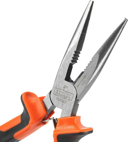 Miniatura 2 de Edward Tools Pro-Grip - Alicates de punta de aguja de 6 pulgadas, mandíbulas de acero al carbono duro, diseño con resorte para un uso más fácil