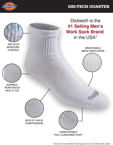 Miniatura 2 de Dickies Dri-tech - Calcetines para hombre con control de humedad