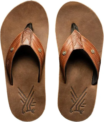 Miniatura 5 de Combat Flip Flops Chanclas para hombre AK Brown Leather Ergo - Malas para correr, peor para luchar