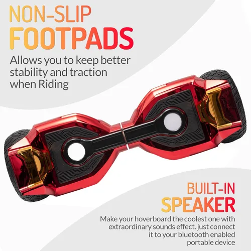 Miniatura 4 de 8.5” All Terrain Hover Board, Off Road Self Balancing Scooter with Bluetooth and LED Lights, UL2272 Safety Certified Rojo