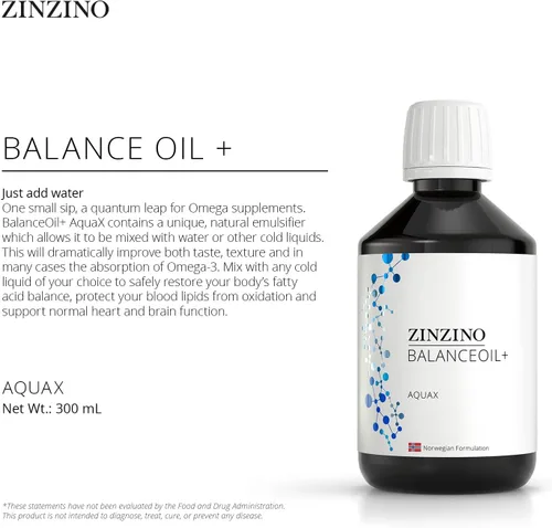 Miniatura 3 de Zinzino BalanceOil+ AquaX - Omega-6:3 óptimo, contribuye a la función normal del cerebro y al sistema inmunológico, mantiene EPA y DHA - 10.1 fl oz