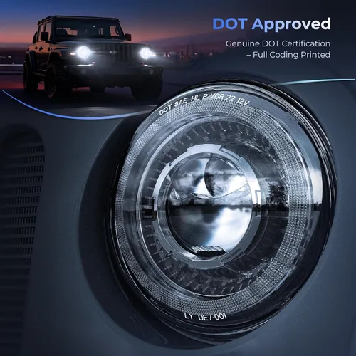 Miniatura 7 de HWSTAR Nuevos faros delanteros LED redondos de 7 pulgadas 1000% más brillantes antirreflejos, compatibles con Jeep Wrangler JK JKU TJ LJ Chevy Ford