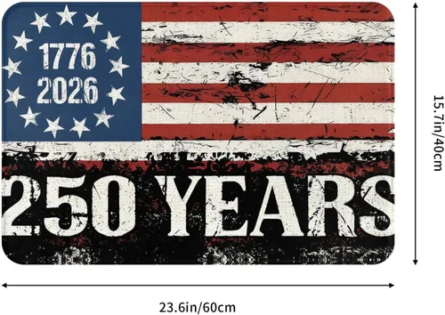 Miniatura 2 de Tapete de bienvenida con bandera americana, tapete suave para cocina, para exteriores, 4 de julio, lavable, decoración del hogar, 23.6 x 15.7
