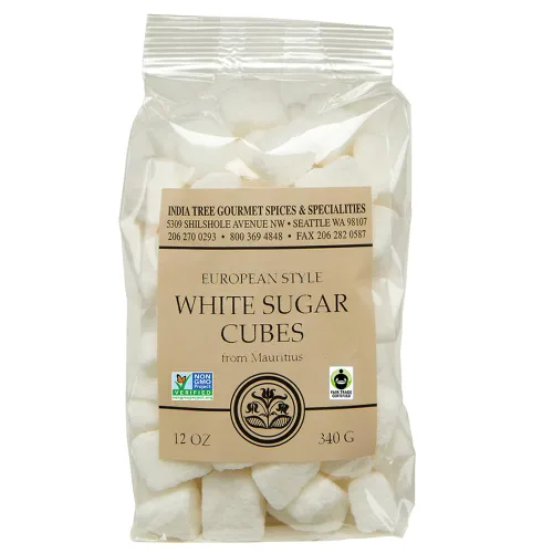 India Tree Cubos de Azúcar Blanco Mauritius Bolsa de 12 oz – Edulcorante Crudo de Caña Pura Sin OMG para Café, Té, Hornear, Espresso, Bebidas,