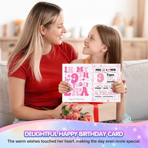 Miniatura 4 de Frerdui Regalos de cumpleaños para niñas de 9 años, bonitos regalos para niñas de 9 años, cesta de regalo para niñas de 9ª hija, hermana, sobrina