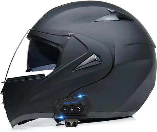 Miniatura 11 de Casco modular SDFGDFD Bluetooth, casco anticolisión de la motocicleta de cara completa ha obtenido la certificación DOT/ECE, casco de moto de cara