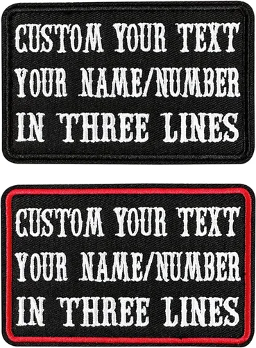 Parches con nombre personalizados, 2 etiquetas bordadas con números de nombre, lazo de gancho o plancha, parches tácticos militares para ropa,