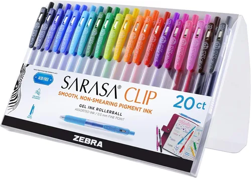 Miniatura 14 de Zebra Pen Sarasa Clip Decoshine - Bolígrafo de gel retráctil, punta fina de 0.020 in, colores metálicos surtidos, funciona bien en papel oscuro