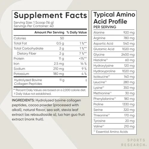 Miniatura 4 de Sports Research Péptidos de colágeno - Suplemento en polvo de proteína de colágeno hidrolizado tipo 1 y 3 para piel, uñas y articulaciones
