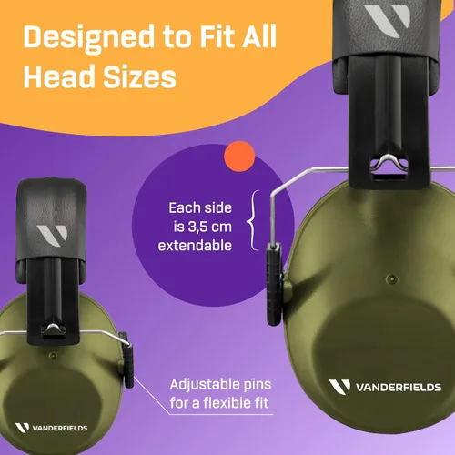 Miniatura 7 de Vanderfields Auriculares de Protección Auditiva - 26dB - Protección Auditiva para Tiro de Rango - Orejeras con Cancelación de Ruido para Adultos