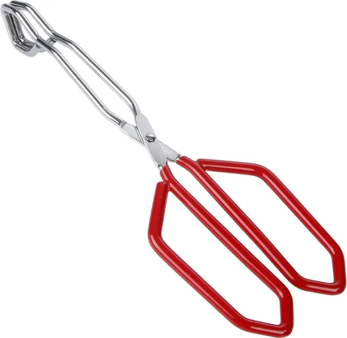 MSY BIGSUNNY Pinzas de tijera de acero inoxidable, pinzas de cocina resistentes con asas suaves (1, rojo de 11 pulgadas)