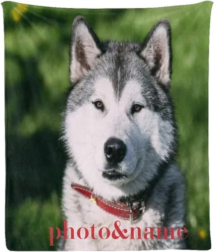 Miniatura 6 de Manta personalizada con nombre de foto, manta personalizada de perro pastor alemán de forro polar súper suave para sofá, cama (50 x 60 pulgadas)