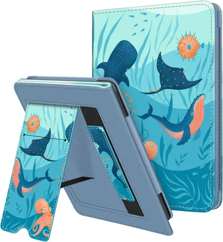 Miniatura 22 de Fintie Funda con soporte para Kindle de 6 pulgadas (11ª generación-2024/2022) - Funda de piel sintética con ranura para tarjeta de encendido y Negro