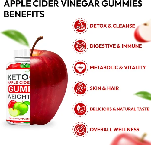Miniatura 3 de Keto ACV Gummies Advanced Weight Loss - Suplemento de gomitas Keto ACV para mujeres y hombres, metabolismo, desintoxicación, limpieza, vinagre