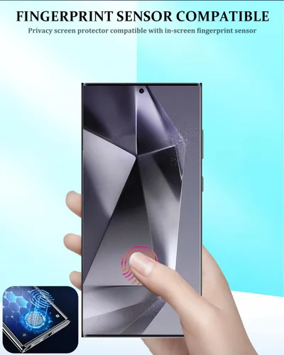 Miniatura 4 de Protector de pantalla de privacidad compatible con Samsung Galaxy S24 Ultra, vidrio templado con protector de lente de cámara, compatible