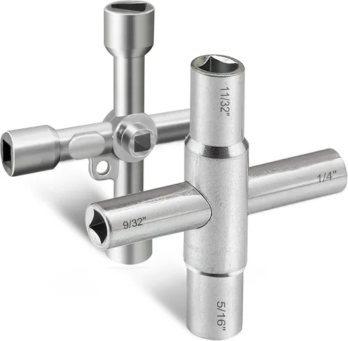 Miniatura 7 de Hanpex Llave de llave Sillcock de 4 vías, 1/4 pulgadas, 9/32 pulgadas, 5/16 pulgadas, 11/32 pulgadas, se adapta a la mayoría de Sillcock, llave