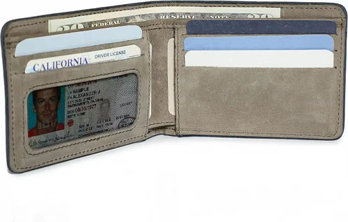 Miniatura 4 de VELEZ Carteras de cuero genuino para hombre Beige Vintage
