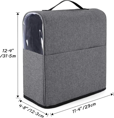 Miniatura 6 de CURMIO Funda antipolvo para cafetera compatible con Keurig K-Mini y K-Mini Plus, funda para máquina de café con bolsillos para K Cup, solo funda
