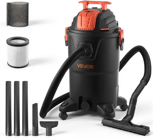Miniatura 11 de VEVOR Aspiradora de 5 galones para uso comercial, aspiradora húmeda y seca de 6 Peak HP - Potente succión con función sopladora y accesorios 2 en 1