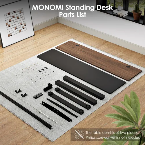 Miniatura 8 de Monomi Escritorio Eléctrico de Altura Ajustable de Pie, 48x24 Pulgadas, Escritorio Ergonómico para Oficina en Casa Sentado/De Pie