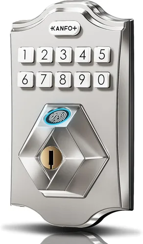 KS2 huella digital, cerrojo de entrada sin llave con teclado, cerrojo electrónico, cerraduras inteligentes para puerta delantera, con código,