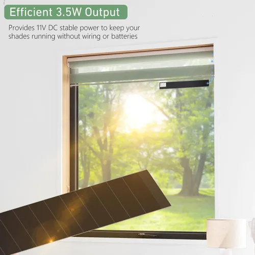 Miniatura 2 de Panel Solar de 11V 3.5W para Persianas Motorizadas – Enchufes DC Duales (5.5x2.1mm y 3.5x1.35mm) – Energía Solar para Cortinas y Persianas RTS