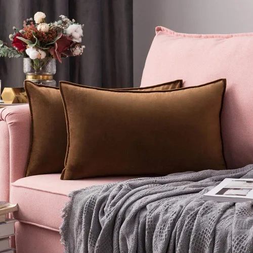 Miniatura 37 de MIULEE Paquete de 2 fundas decorativas de cojines de poliéster suave, fundas de almohada cuadradas cómodas y suaves para sofá, sillón, dormitorio