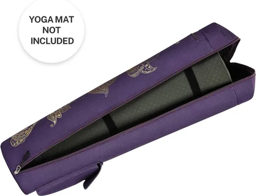 Miniatura 5 de Gonex Bolsa para esterilla de yoga, soporte para esterilla de yoga con cremallera completa, bolsa de transporte para mujeres y hombres con 2 Púrpura