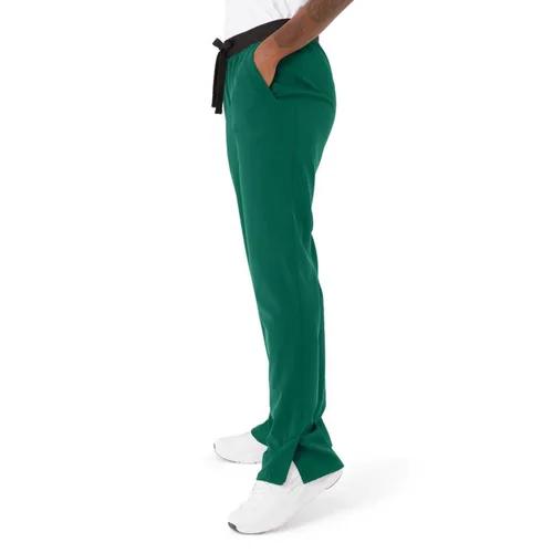 Miniatura 129 de ave. Varick - Pantalón médico de tiro medio para mujer, pierna recta, seis bolsillos, color azul caribeño, talla S