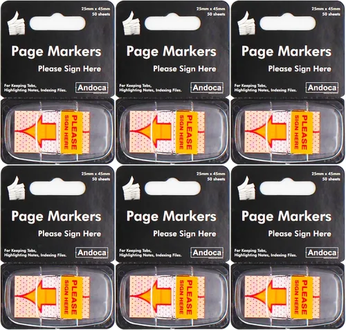 Miniatura 7 de Banderas de mensaje por favor firme aquí, 100 páginas en total, 0.98 x 1.77 pulgadas de ancho, fácil de publicar, 50 banderas/dispensador, amarillo