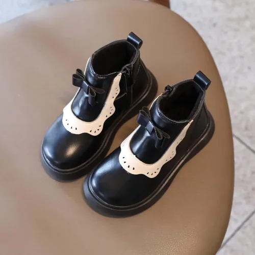 Miniatura 4 de Newborn Booties Kids Leather Shoes Baby Girls Oxford Boots Toddler Mary Jane Shoes Winter Warm Footwear Non-Slip Prewalker