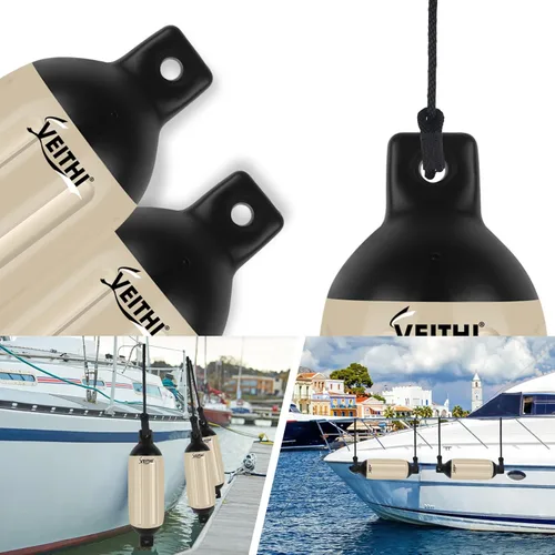Miniatura 6 de Juego de 4 guardabarros para barco de 4.5/5.5/6.5/8.5/10/16 pulgadas, parachoques de vinilo con ojos gemelos acanalados, parachoques para barco