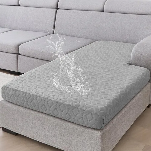 Miniatura 38 de Genina Fundas de cojín para sofá impermeables, fundas elásticas para sofá seccional, funda de cojín lavable, antideslizante, con parte inferior