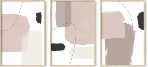 Miniatura 151 de HAUS AND HUES Arte de pared bohemia moderna de mediados de siglo - Arte boho, neutro, decoración de pared con sol (Marco negro, 12x16)