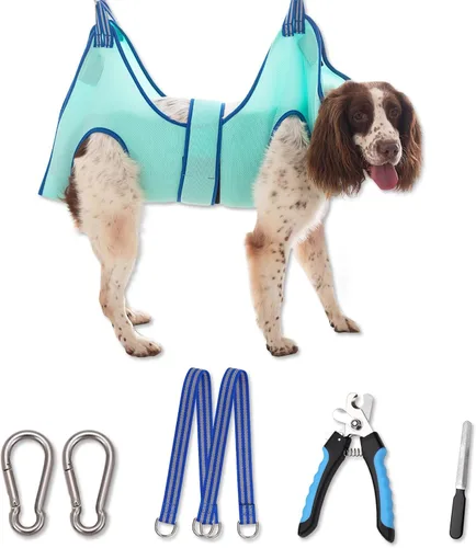 Miniatura 15 de Kkiimatt Hamaca de aseo para perros, soporte de arnés colgante para perro mediano para cortar uñas, hamaca de corte de uñas, bolsa de sujeción