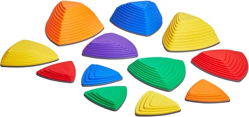 Miniatura 10 de VEVOR Piedras de equilibrio para niños, 12 unidades, hasta 220 libras, antideslizantes para niños pequeños, juego de coordinación de carrera