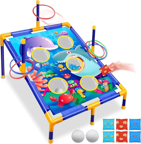 Juego de lanzamiento de bolsas de frijoles de animales, juego de lanzamiento al aire libre, suministros de fiesta familiar para niños, regalo para