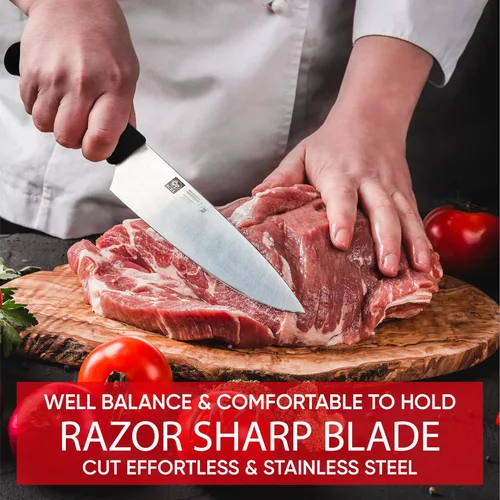 Miniatura 3 de ICEL Cuchillo de chef de 8 pulgadas, ideal para picar, picar y cortar en cubitos. y para todos los trabajos de preparación de cocina