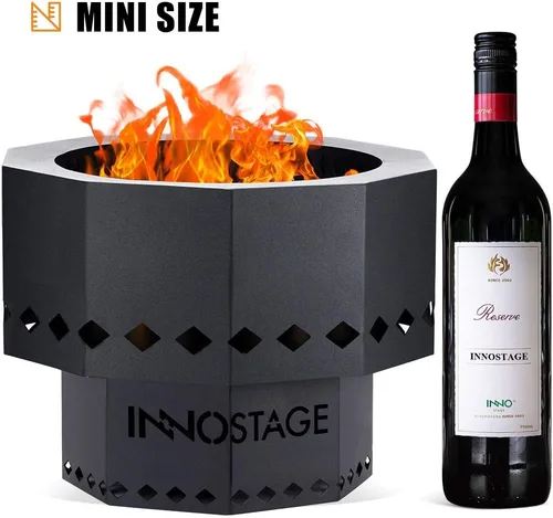 Miniatura 6 de INNO STAGE Pozo de fuego patentado sin humo, estufa de campamento con bajo humo de 13 pulgadas, estufa de campamento de leña para exteriores, bolsa