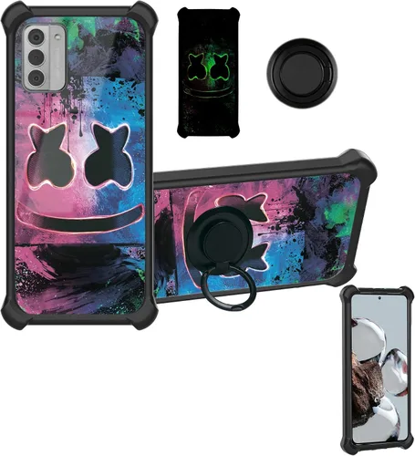 Miniatura 13 de Aroepurt Funda compatible con Nothing Phone 2a Phone Case Cover [PC duro + silicona suave] [soporte de anillo] [efecto luminoso] YGH-BQ