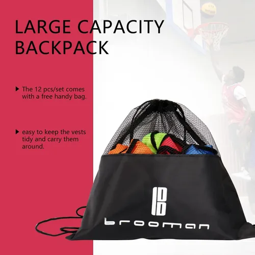 Miniatura 5 de brooman Scrimmage - Chaleco de entrenamiento para niños, jóvenes y adultos, camiseta de práctica de fútbol atlético (12 y 24 unidades)