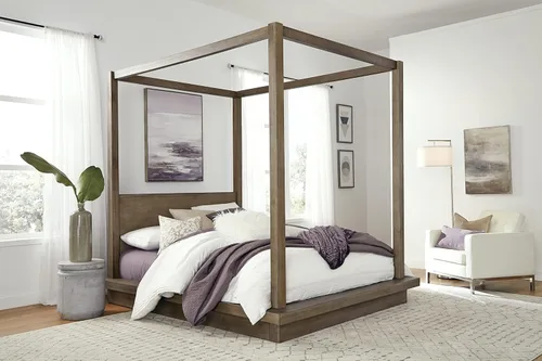 Miniatura 13 de Modus Furniture Cama de madera maciza, California King, Kentfield - roble negro a la deriva